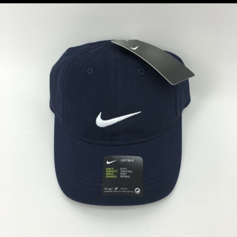 🆕Nike | Adjustable Kids Baseball Hat Navy Blue & White Unisex Kids One Size Hat